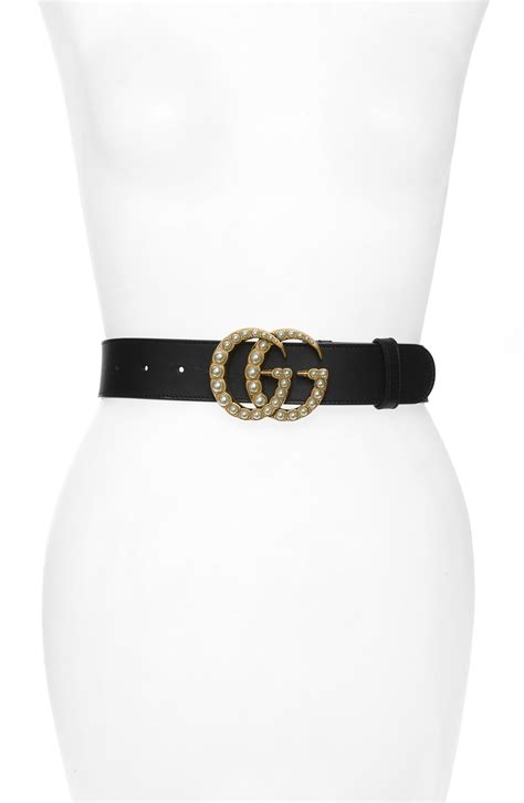 gucci small pearl belt|gucci belt with pearl buckle.